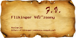 Flikinger Vázsony névjegykártya